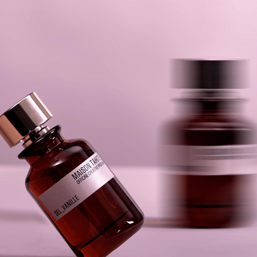 Maison Tahité Sel Vanille Nischenparfum Flakon und Flacon unscharf