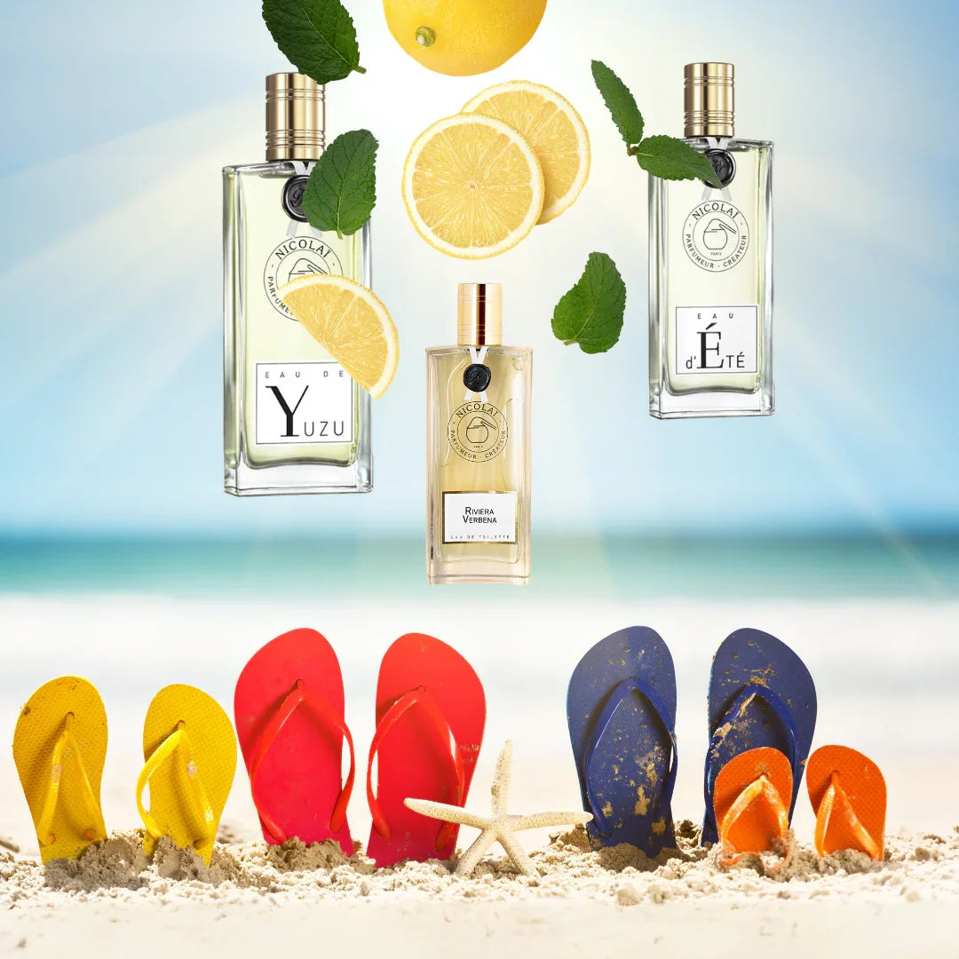 Sommerdüfte bei scent amor Flacons von Nicolai und Flip Flops