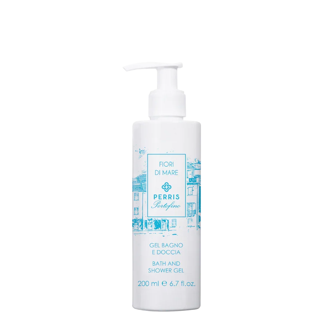200 ml Flasche mit Pumpverschluss, "Perris Portofino - Fiori di Mare - Shower Gel" von Perris Monte Carlo.