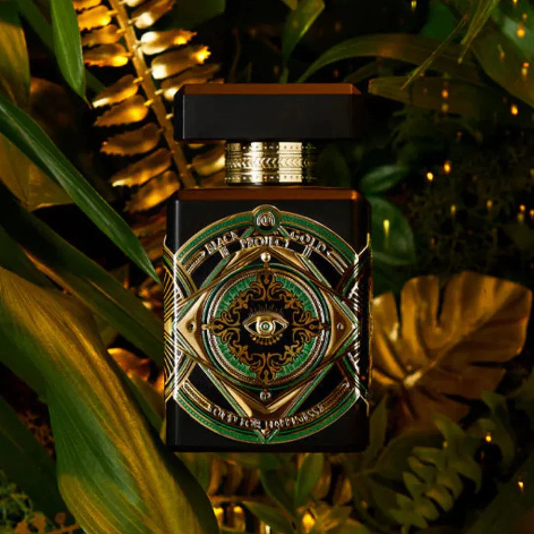 Initio Parfums Privés Black Gold Project OUD FOR HAPPINESS Eau de Parfum Flakon Mood goldene Blätter