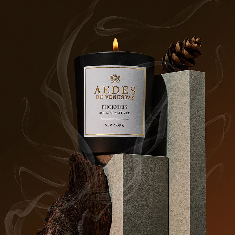 Aedes de Venustas PHOENICIS Duftkerze Mood brennende Kerze Hölzer Zapfen