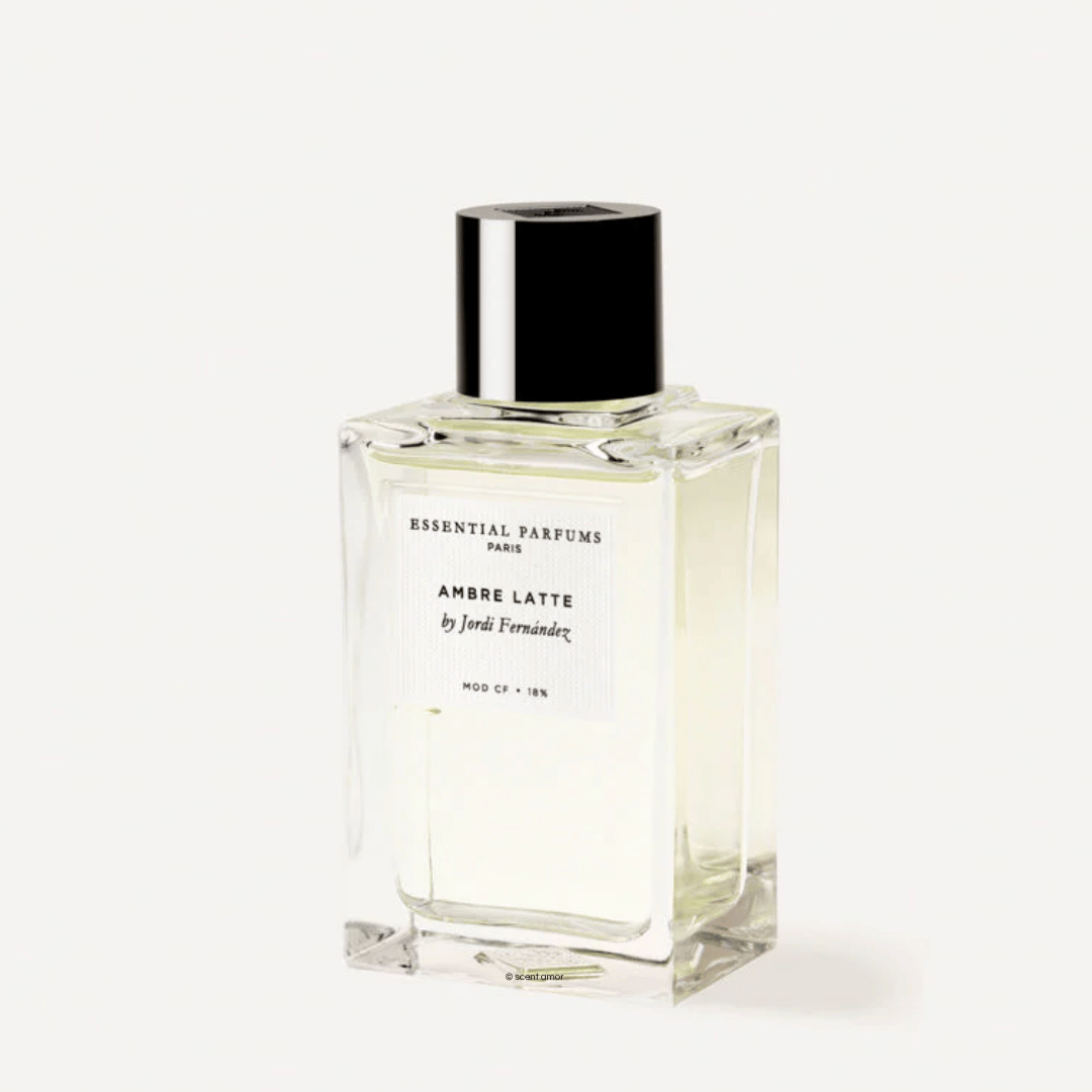 Ambre Latte Essential Parfums by Jordi Fernandez Flakon schräg für scent amor deinem Fachmann für feine Nischenparfums