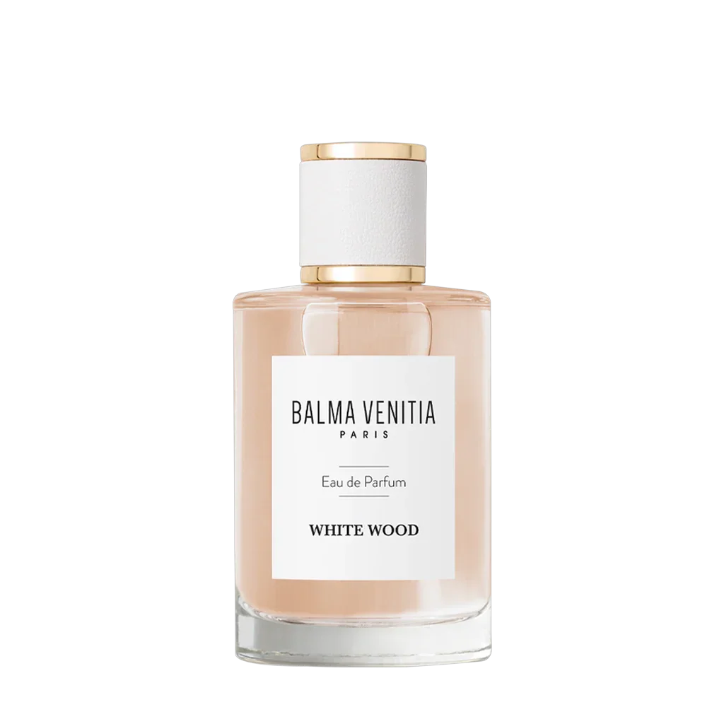 Balma Venitia WHITE WOOD Eau de Parfum Flakon freigestellt frontal