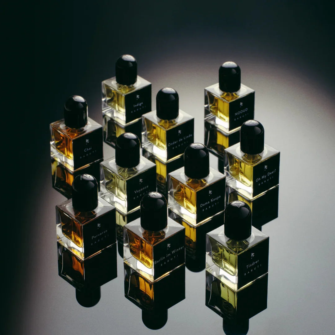 baruti groupshot flakons geordnet