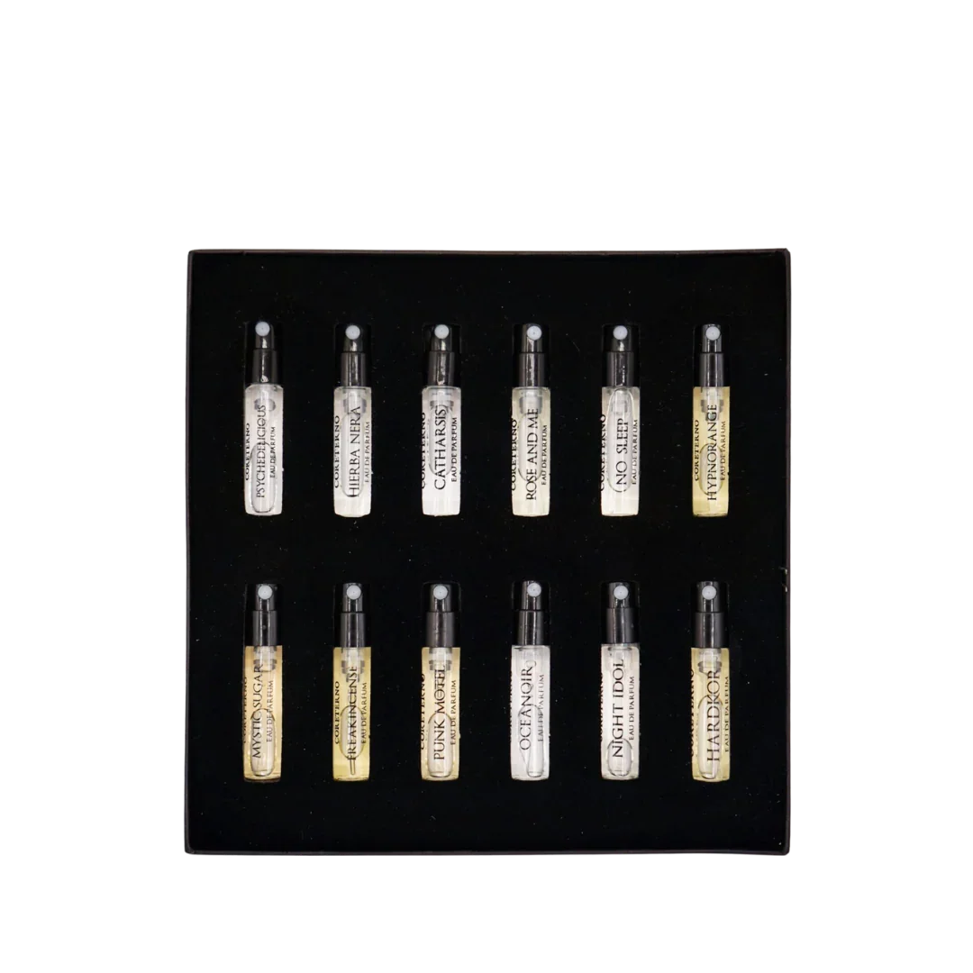 Coreterno Eau de Parfum Discovery Set auf transparentem Hintergrund - Nischendüfte bei scent amor erhältlich