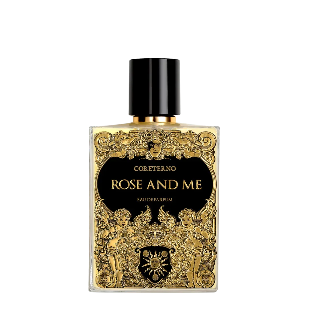 Rose and Me Eau de Parfum von Coreterno - eleganter Nischenduft im kunstvollen Flakon auf transparentem Hintergrund, erhältlich bei scent amor