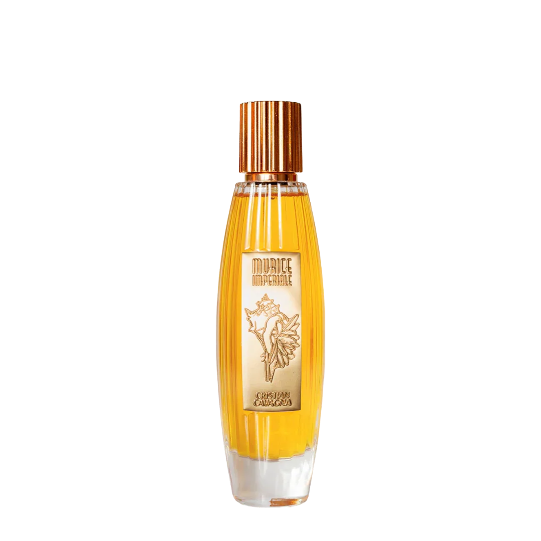 Ein eleganter Duftmoment: Murice Imperiale von Cristian Cavagna, hochwertiges Extrait de Parfum auf transparentem Hintergrund - bei scent amor