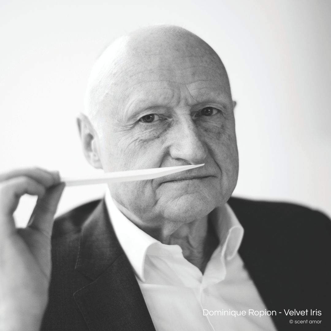 Dominique Ropion mit Nischenduft Velvet Iris von Essential Parfums für scent amor