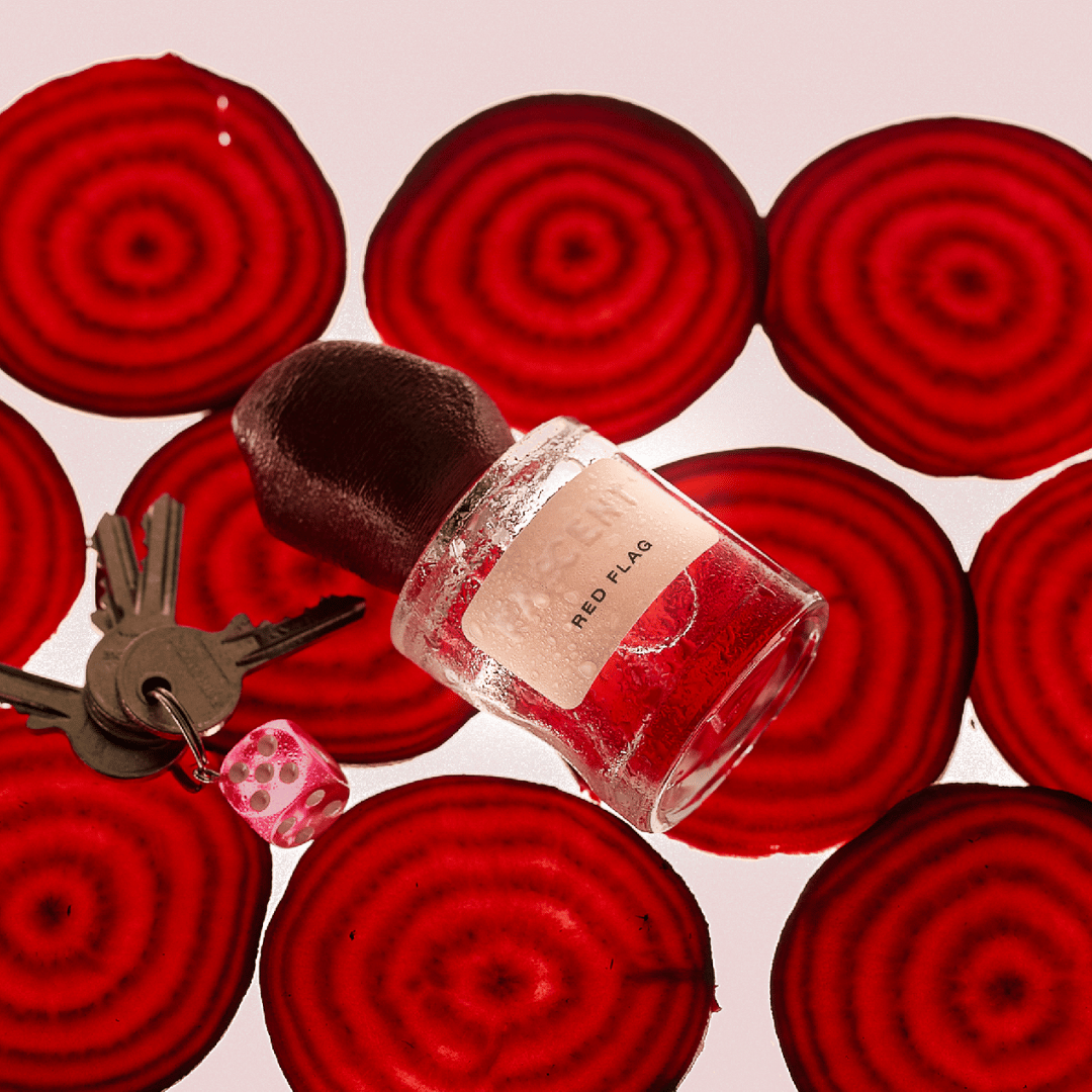 FASCENT RED FLAG auf roten Scheiben bei scent amor Deinem Fachmann für Nischenparfum