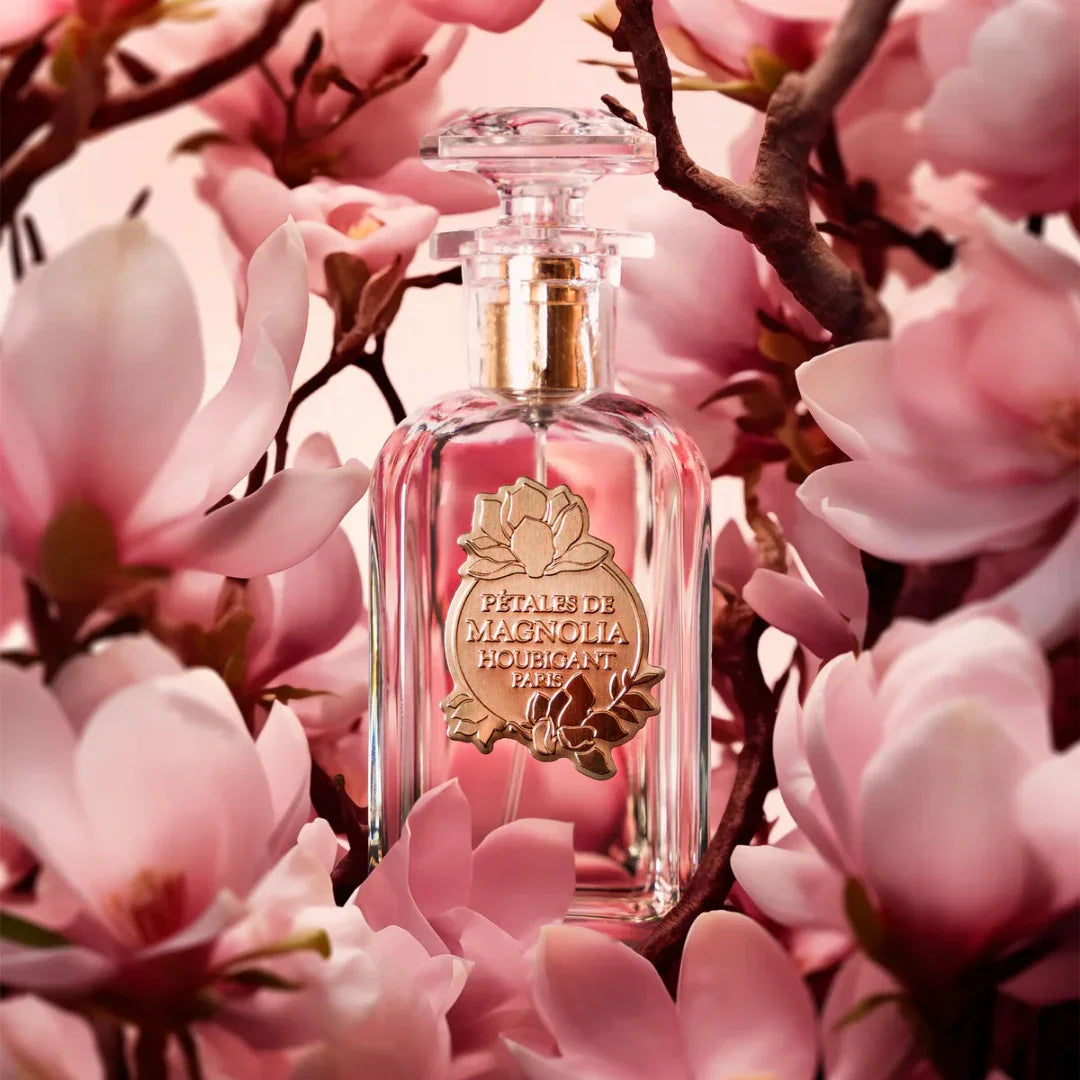 Houbigant PÉTALES DE MAGNOLIA Eau de Parfum Mood Flakon mit Magnolienblüten scent amor