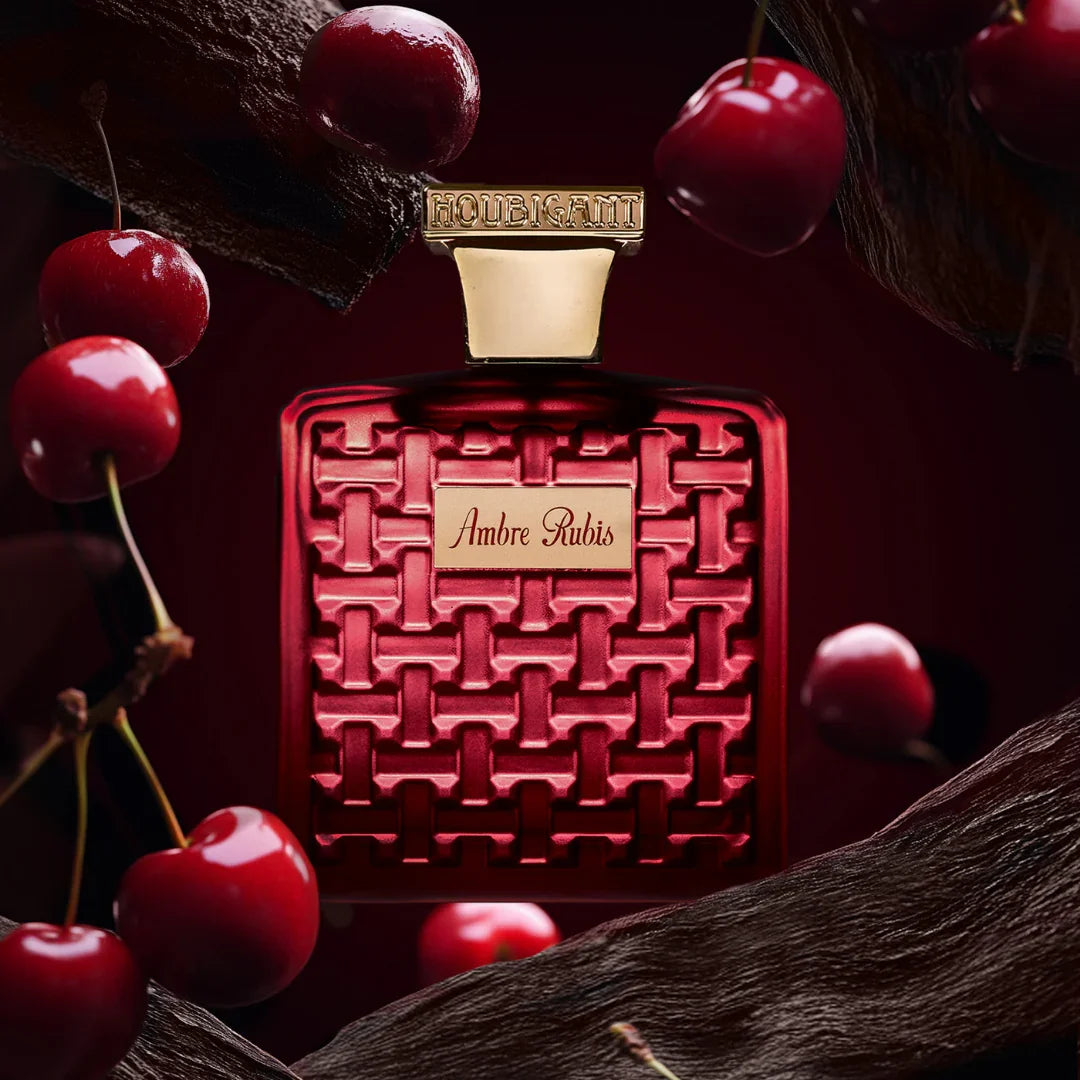 Houbigant Paris AMBRE RUBIS Eau de Parfum Extrême Mood FLakon mit Kirschen und Holz scent amor