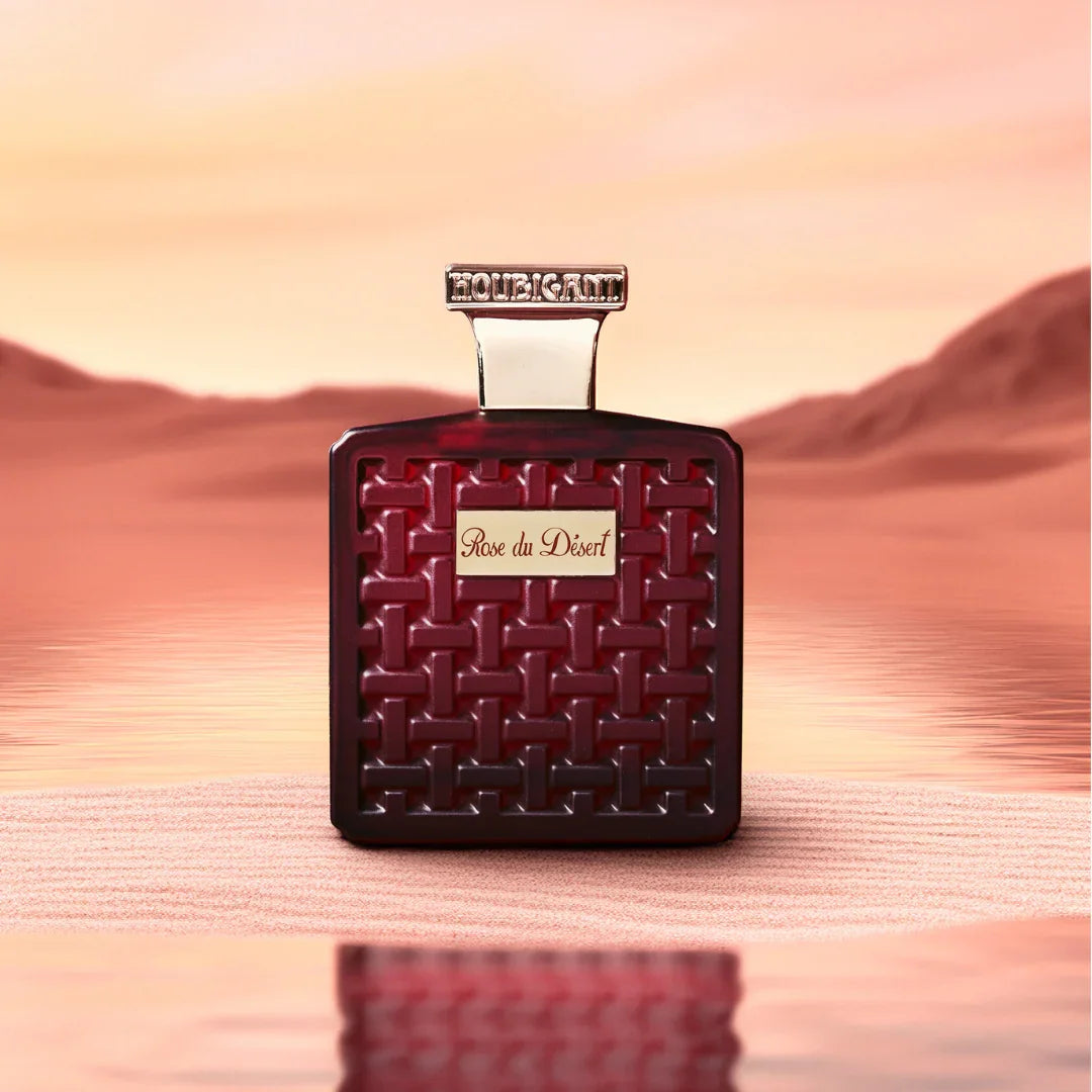 Houbigant Paris ROSE DU DÉSERT Eau de Parfum Extrême Mood Flakon in der Wüste scent amor