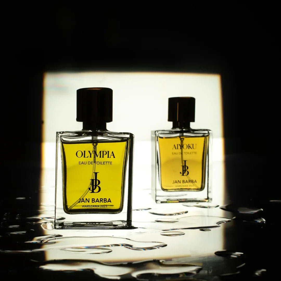 Jan Barba Flakon Olympia und AIYOKU auf Wassertropfen bei scent amor ihrem Fachmann für Nischendüfte