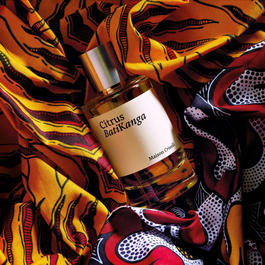 maison crivelli citrus batikanga flakon in buntem stoff