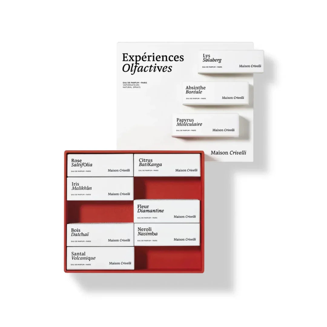 Maison Crivelli experiences olfactives proben in roter box