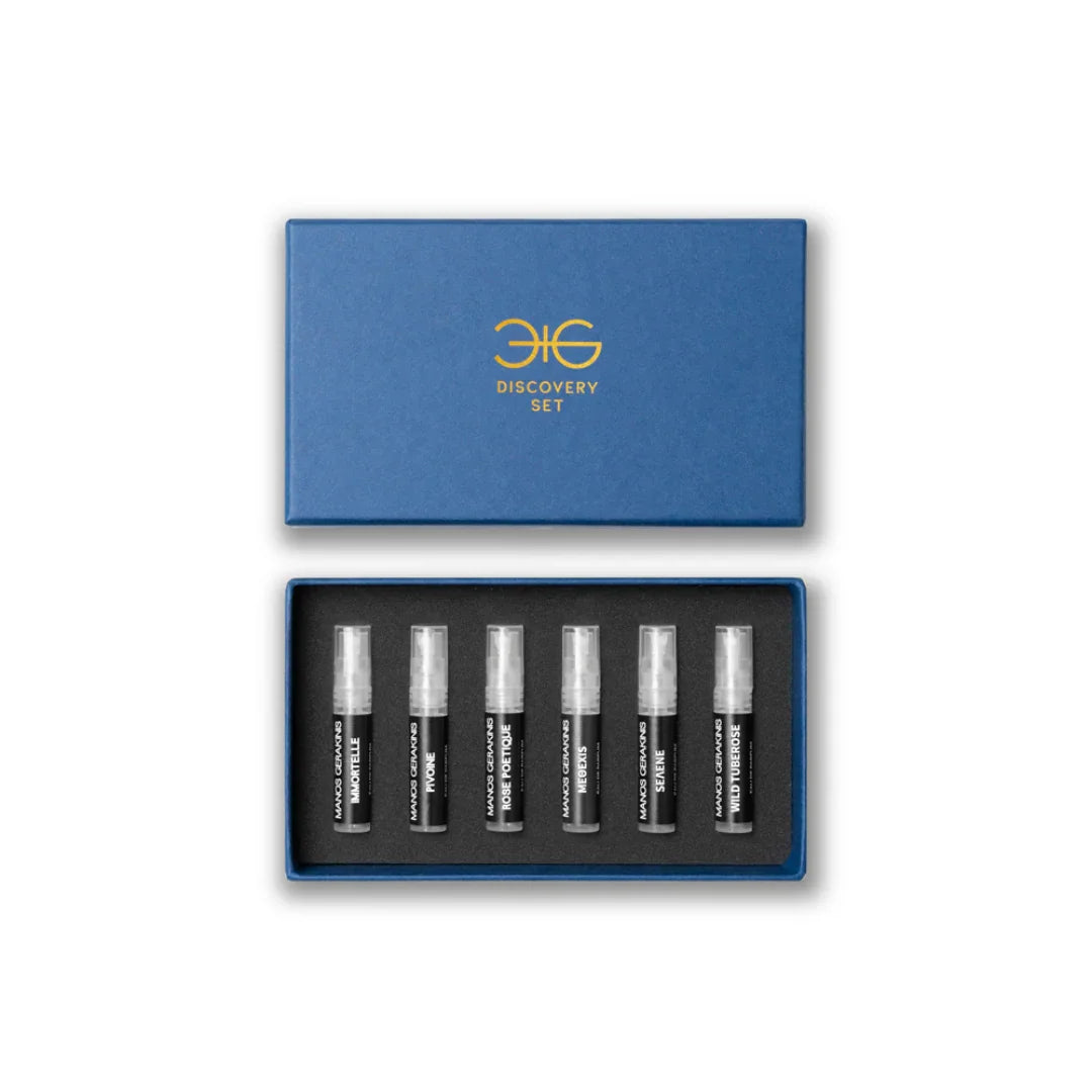 Manos Gerakinis Discovery Set im blauen Etui. Nischenparfums bei scent amor