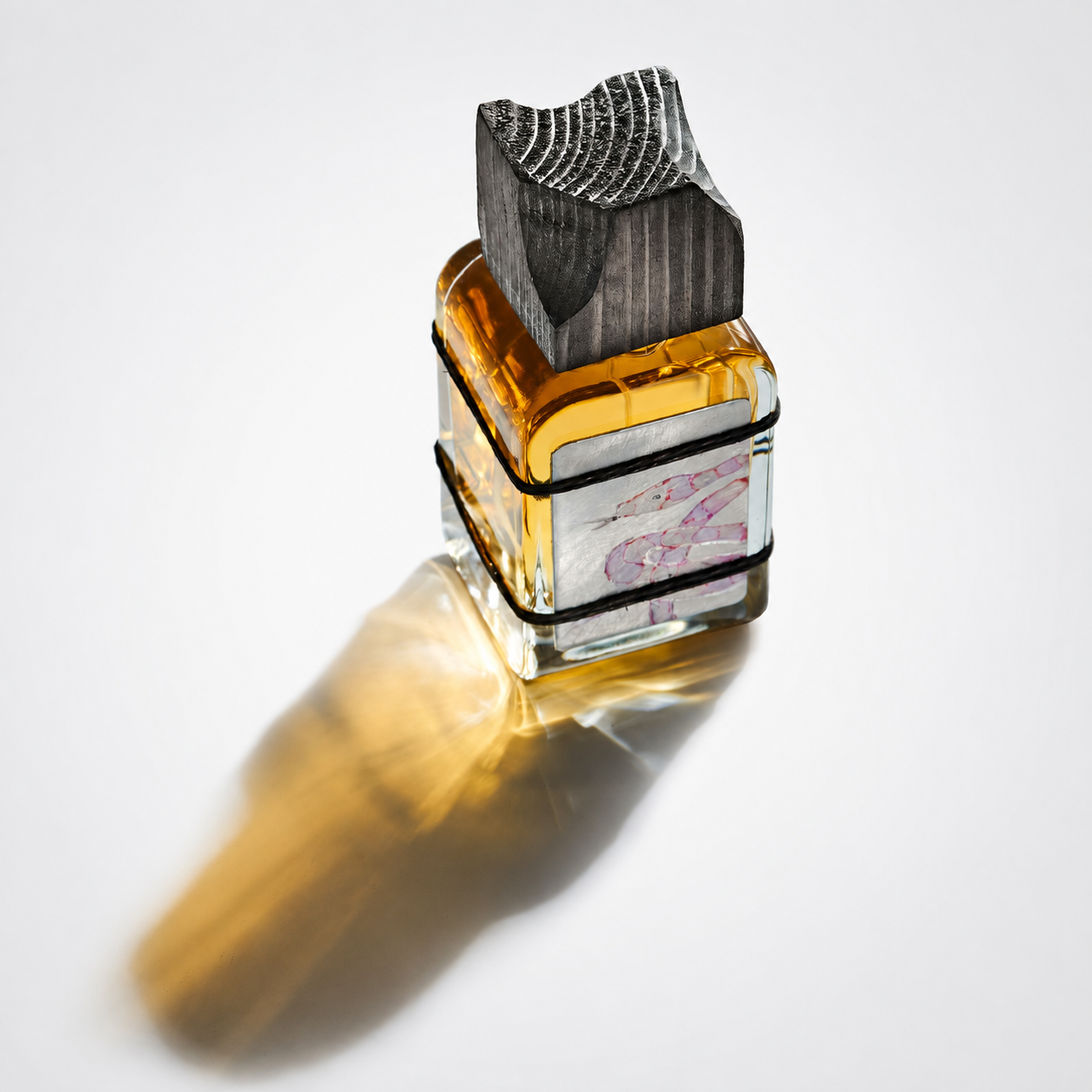 Mendittorosa ORLO Eau de Parfum Nischenduft Flakon mit Holzkappe und Schattenspiel bei scent amor Fachmann für Nischenduft