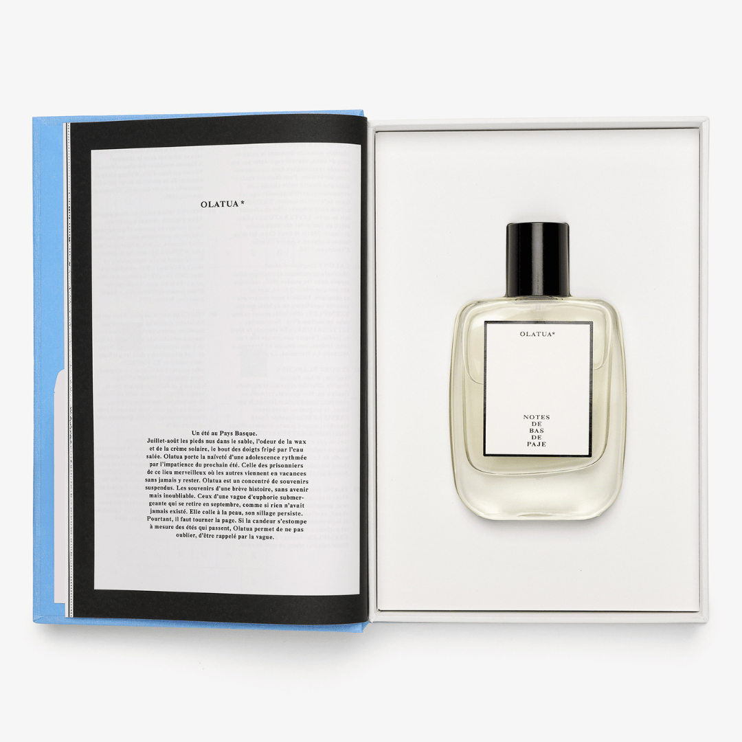 NOTES DE BAS DE PAJE OLATUA Buch offen bei scent amor Deinem Fachmann für feinste Nischendüfte