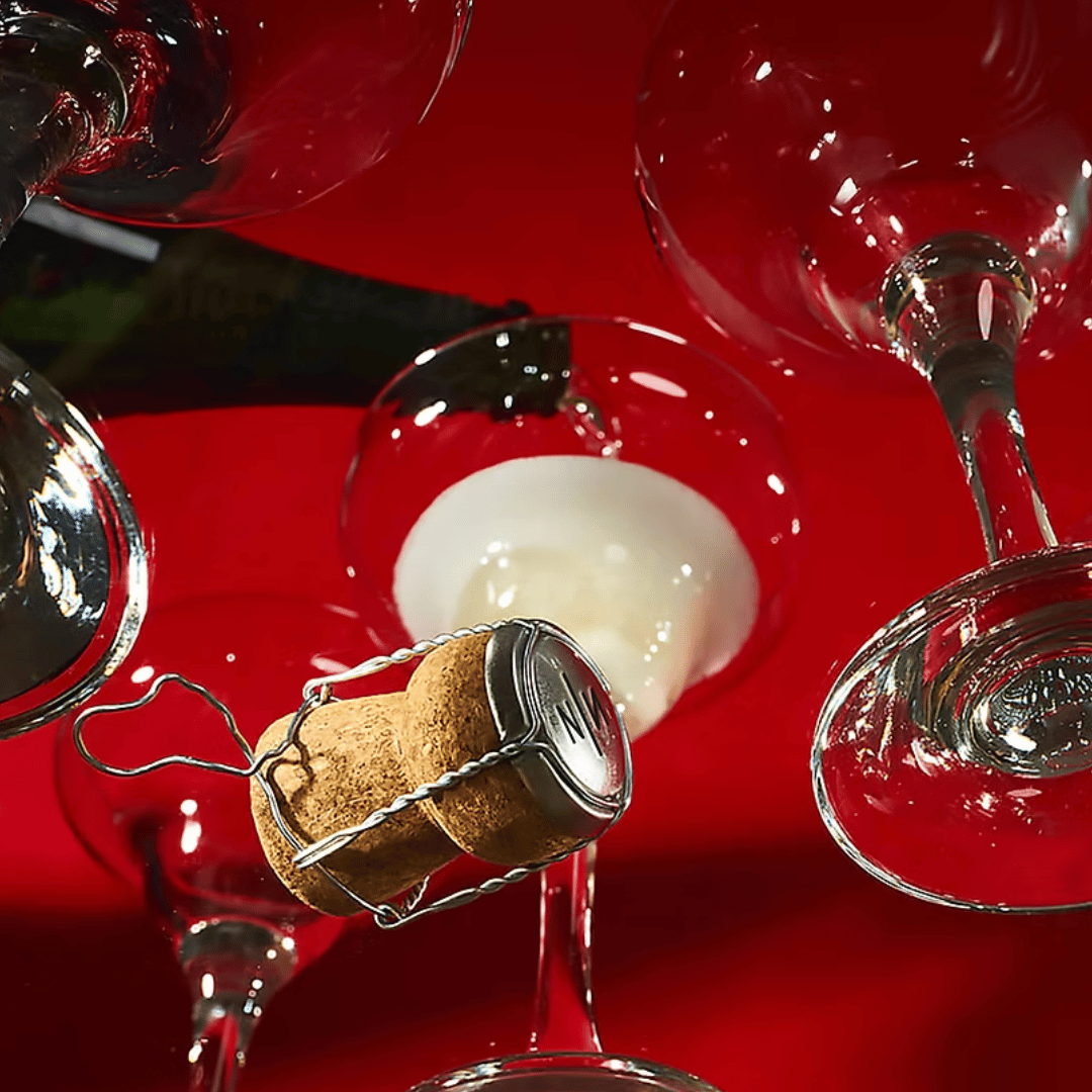New Notes Cherry prosecco Mood picture mit Korken und gläsern bei scent amor