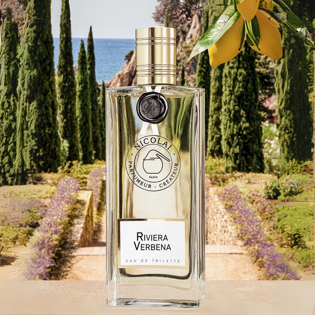 Nicolaï RIVIERA VERBENA Eau de Toilette Mood Flakon in toskanischen Landschaft scent amor