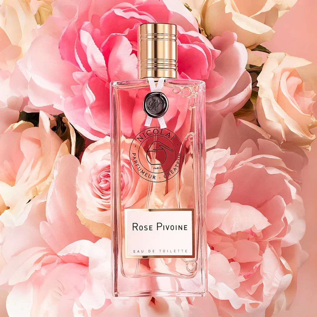 Nicolaï ROSE PIVOINE Eau de Toilette Mood Flakon auf Rosen und Pfingstrosen scent amor