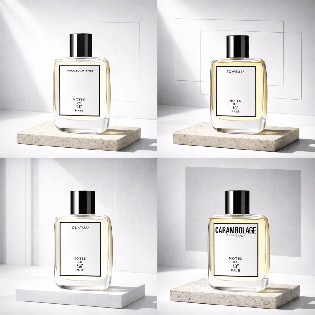 Notes de Bas de Paje Nischendüfte Kollektion mit allen 4 Düften bei scent amor Deinem Fachmann für feine Nischenparfums