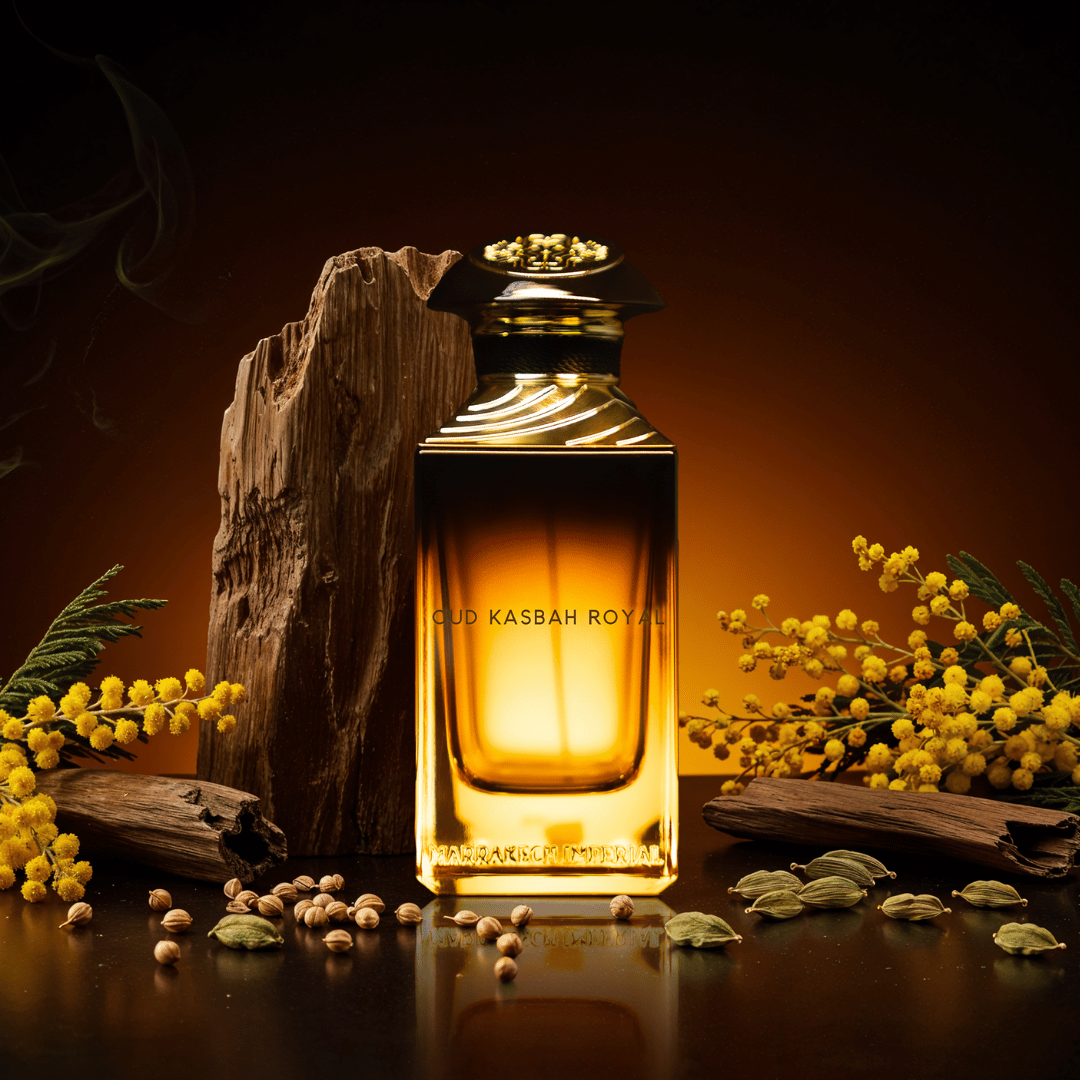 OUD KASBAH ROYAL Marrakech Imperial Nischenduft Flakon mit Mimose Blüten bei scent amor