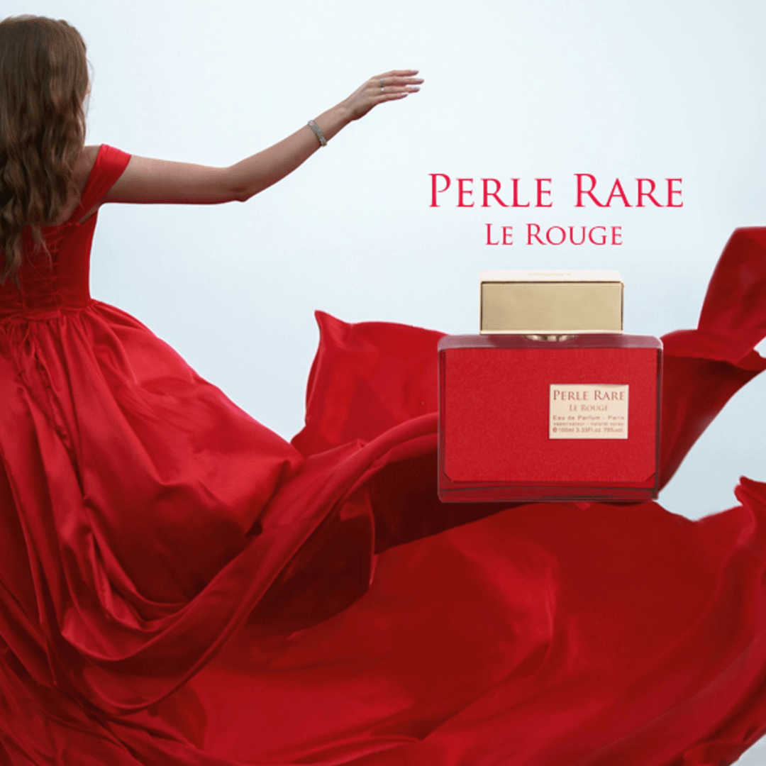 Panouge Perle Rare Frau im roten Abendkleid Eau de Parfum scent amor Deinem Fachmann für Nischenparfum
