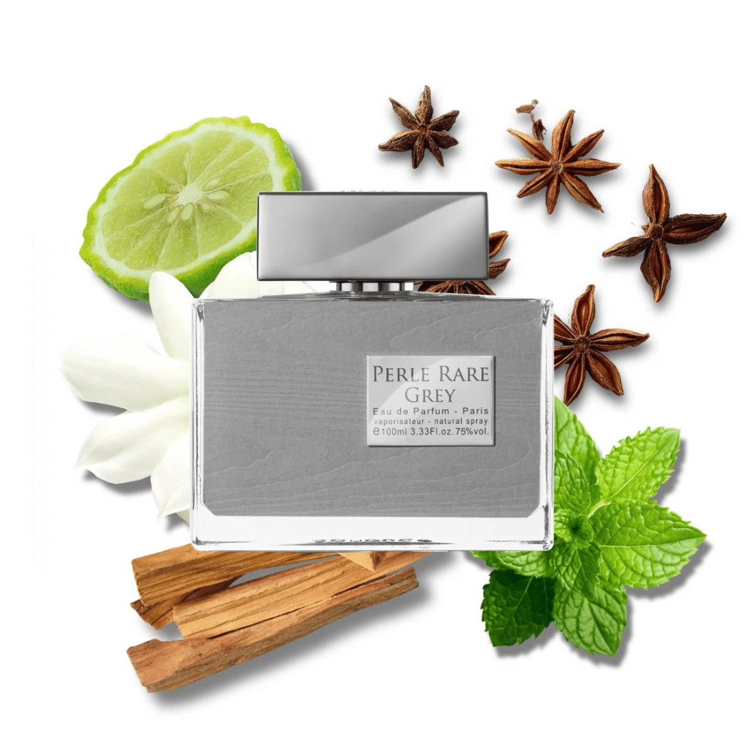 Panouge Paris – PERLE RARE GREY Eau de Parfum Flakon Nischenduft vor den Duft Ingredients bei scent amor