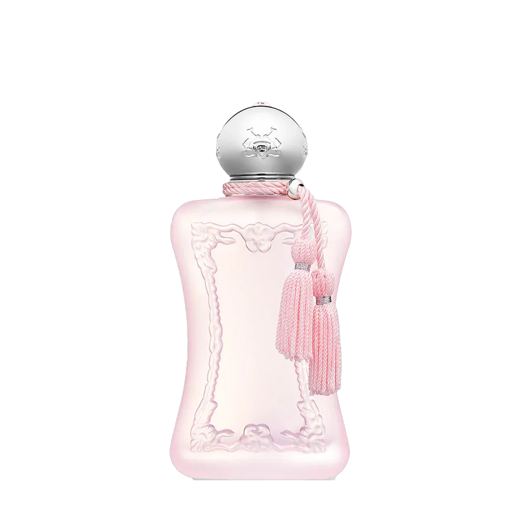 Freigestellter Flakon von Parfums de Marly Delina La Rosée Eau de Parfum – ein Sinnbild zarter Frische und femininer Eleganz – jetzt bei scent amor entdecken
