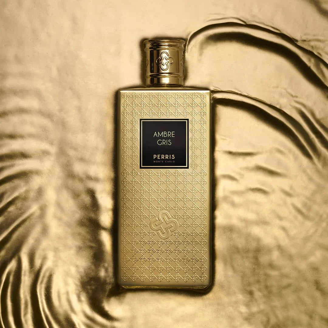 Perris Monte Carlo AMBRE GRIS Eau de Parfum Mood Flakon Goldener Stoff scent amor