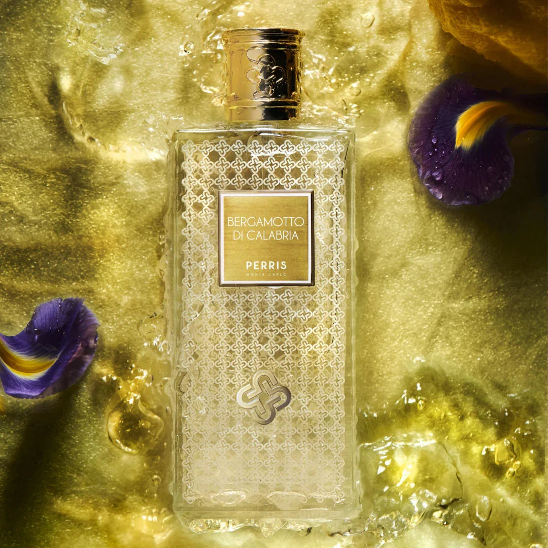 Perris Monte Carlo BERGAMOTTO DI CALABRIA Eau de Parfum Mood Flakon goldenes Wasser Irisblüte scent amor
