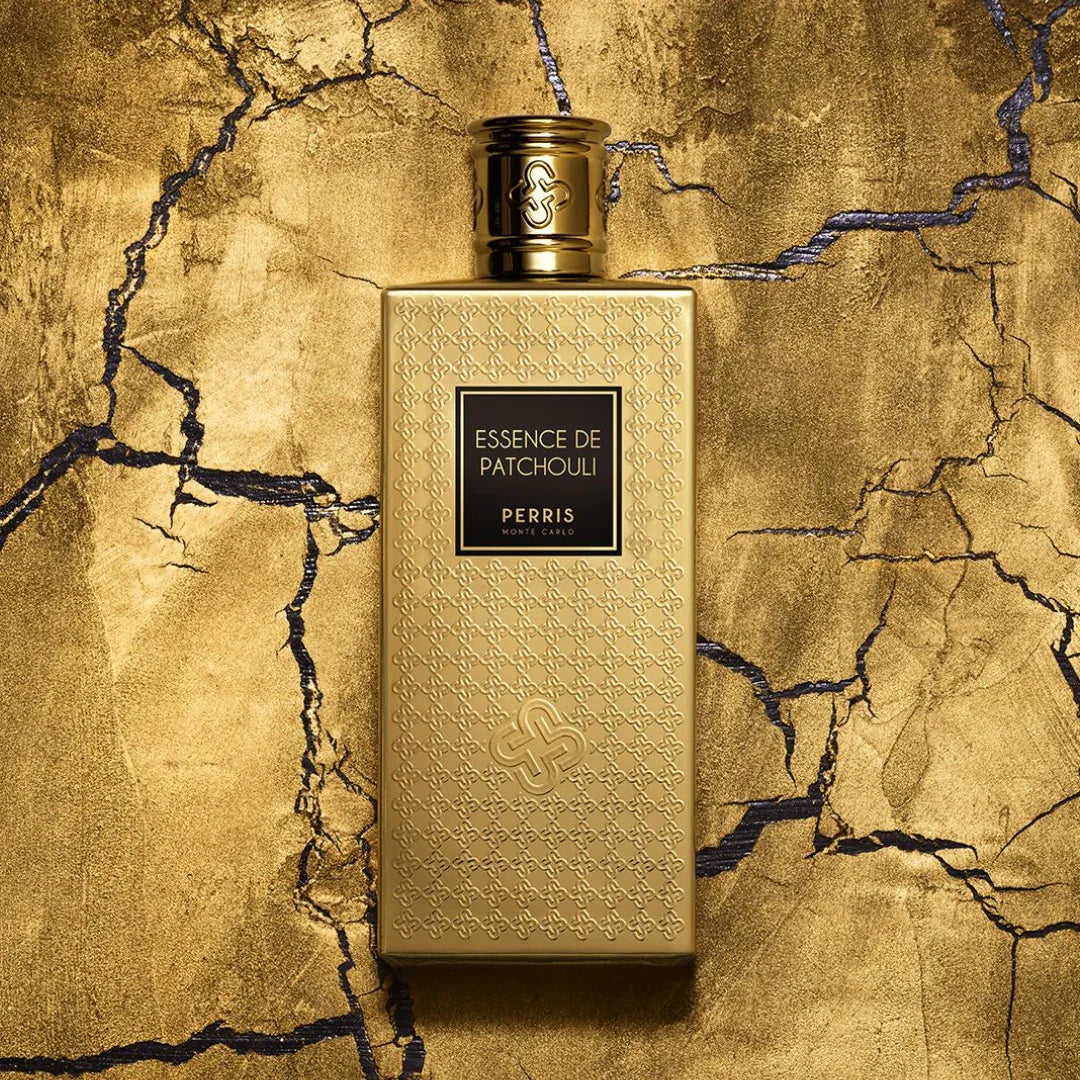 Perris Monte Carlo ESSENCE DE PATCHOULI Eau de Parfum Mood Flakon golden marmorierter Stein  scent amor