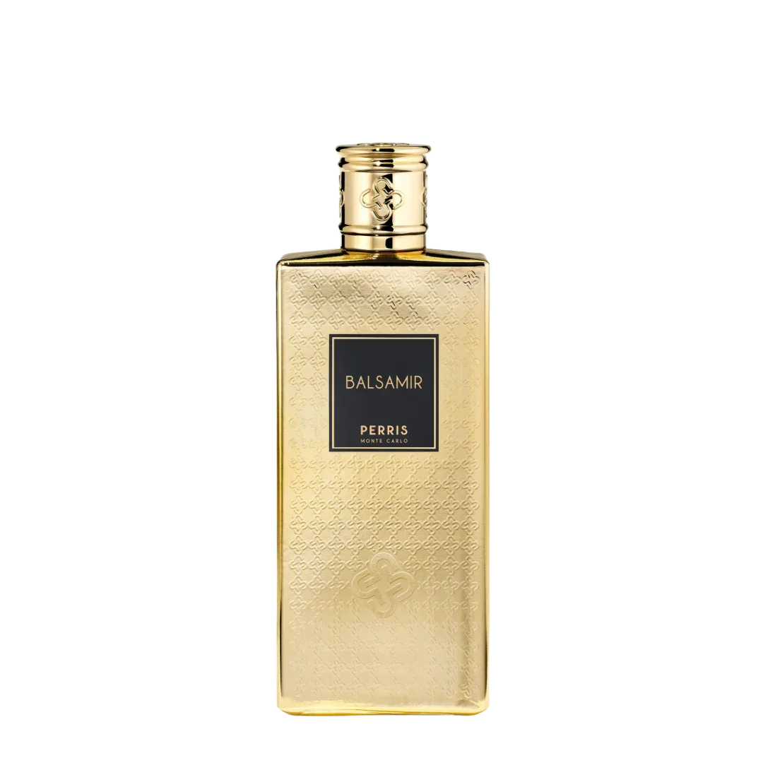 Freigestellter Flakon von Perris Monte Carlo Balsamir Eau de Parfum – ein edler Duft aus der exklusiven Gold Collection von Perris Monte Carlo, jetzt bei scent amor entdecken