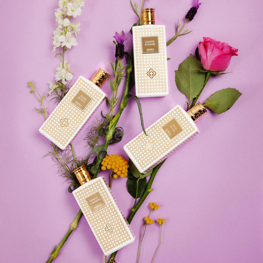 Perris Monte Carlo MIMOSA TANNERON Eau de Parfum Flakons mit Blüten Rose scent amor