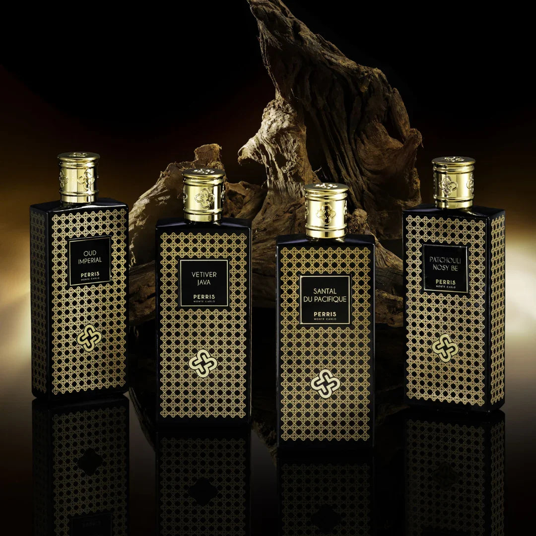 Perris Monte Carlo PATCHOULI NOSY BE Eau de Parfum Mood Flakons Black Collection vor Baumstück scent amor