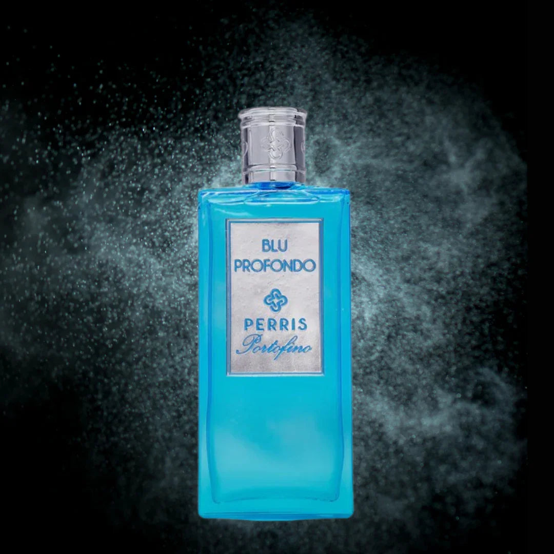 Perris Portofino BLU PROFONDO Eau de Parfum Mood Flakon im Wassernebel scent amor