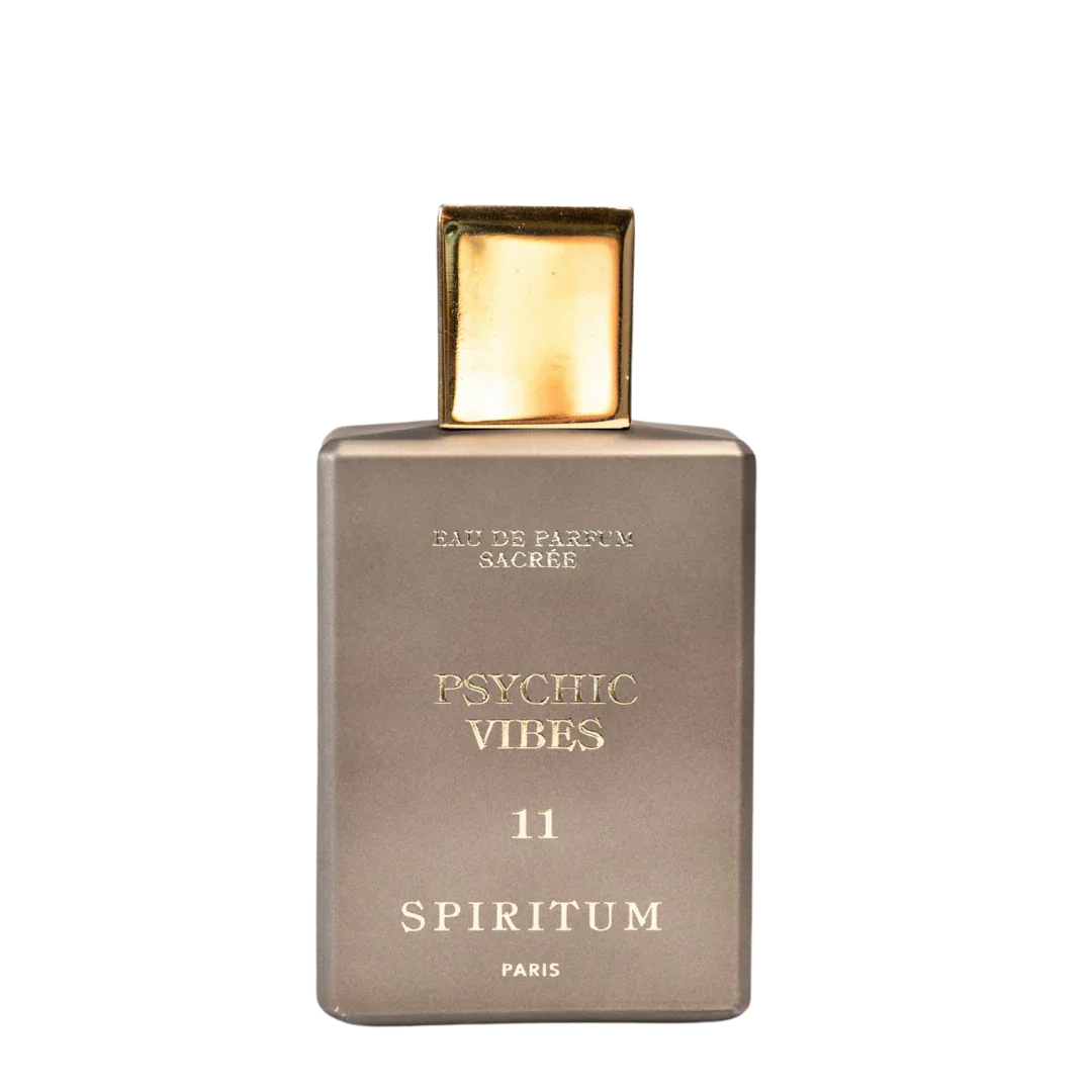 Freigestellter Flakon von Spiritum Paris PSYCHIC VIBES Eau de Parfum mit goldenem Deckel - jetzt bei scent amor entdecken