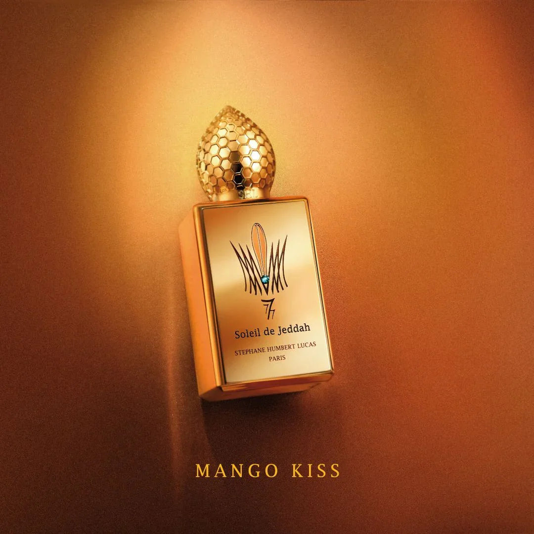 Stephane Humbert Lucas Soleil de Jeddah mango Kiss bei scent amor auf gelbem Grund