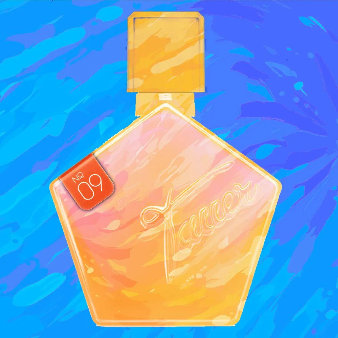 tauer perfumes orange star flakon gezeichnet auf wasser