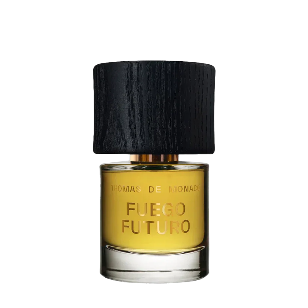 Thomas De Monaco Fuego Futuro Flakon auf transparentem Hintergrund- luxuriöses Eau de Parfum erhältlich bei scent amor