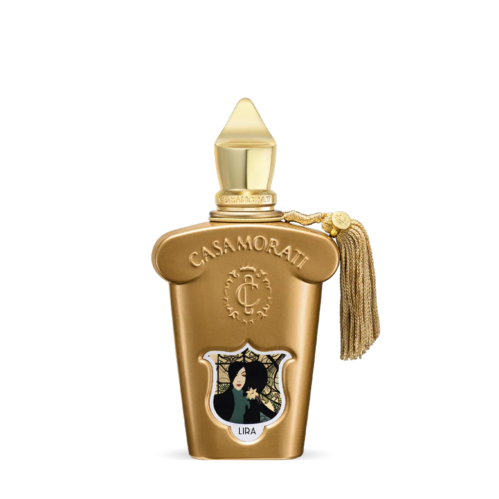 Freigestellter Flakon von Xerjoff Lira Eau de Parfum – ein sinnlich-verführerischer Nischenduft aus der Casamorati-Kollektion, mit gourmandiger Duftkomposition, jetzt bei scent amor entdecken