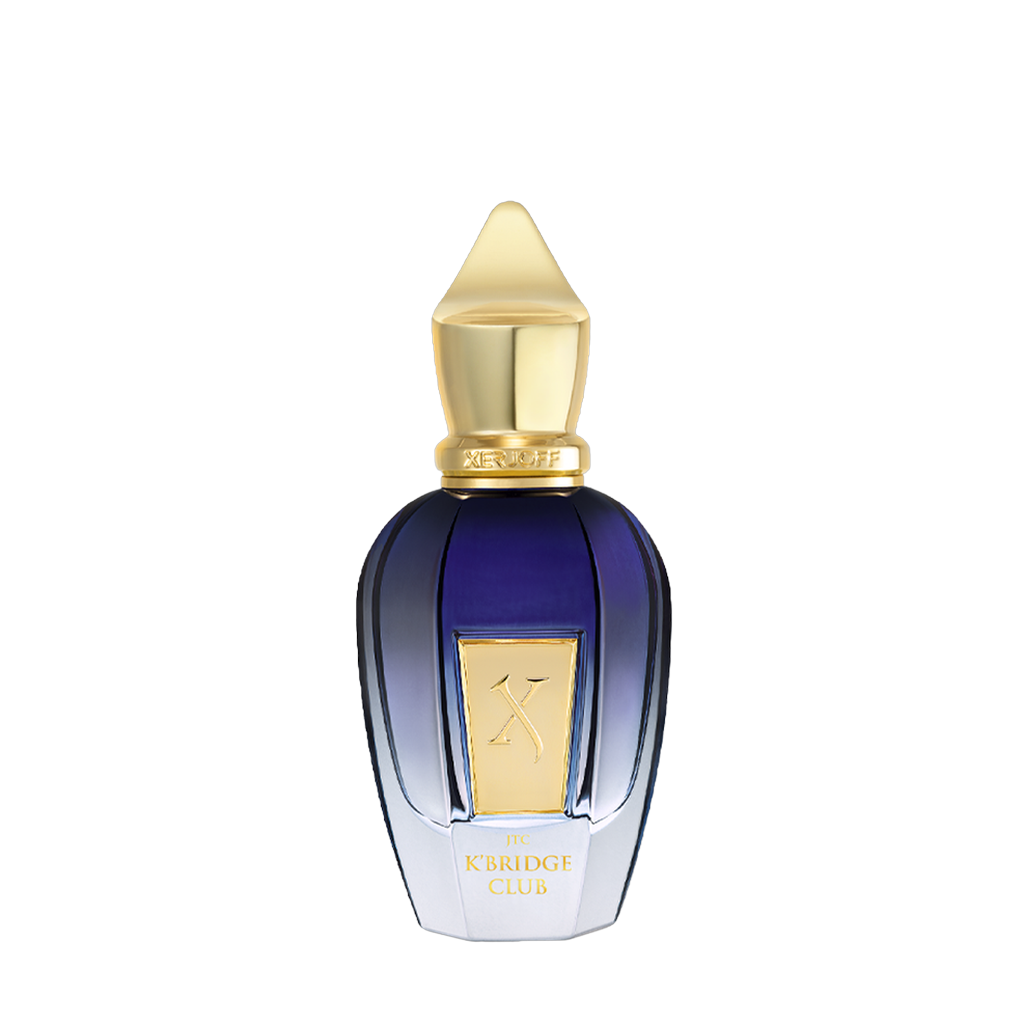 Freigestellter Flakon von Xerjoff K’Bridge Club Eau de Parfum – ein eleganter, gourmandiger Nischenduft aus der Join the Club-Kollektion, jetzt bei scent amor entdecken