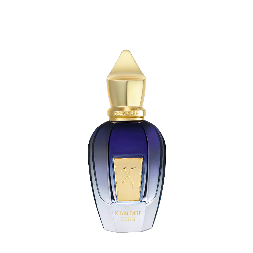 Freigestellter Flakon von Xerjoff K’Bridge Club Eau de Parfum – ein eleganter, gourmandiger Nischenduft aus der Join the Club-Kollektion, jetzt bei scent amor entdecken