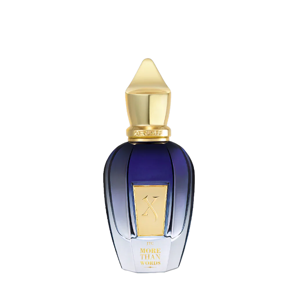 Freigestellter Flakon von Xerjoff More Than Words Eau de Parfum – ein poetisch-intellektueller Nischenduft mit orientalischer Tiefe aus der Join the Club-Kollektion, jetzt bei scent amor entdecken
