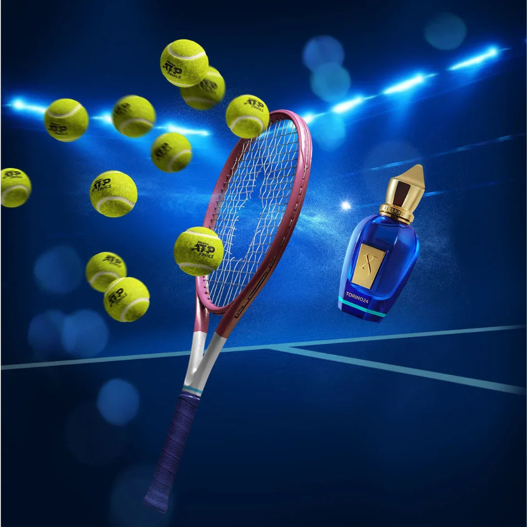 Sportliches Moodbild von Xerjoff Torino 24 Eau de Parfum - eleganter Nischenduft inspiriert vom Tennis, faszinierende Duftkomposition bei scent amor erleben