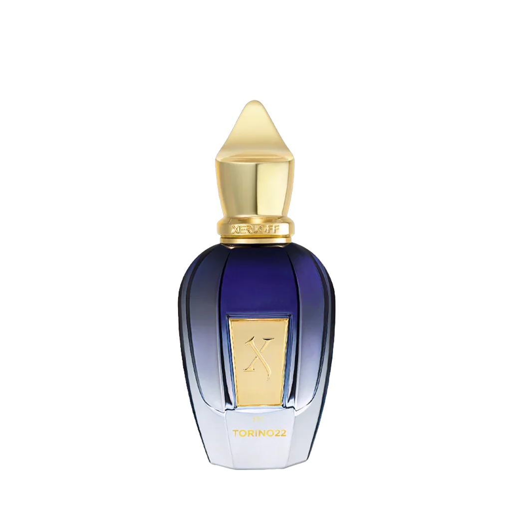 Freigestellter Flakon von Xerjoff Torino 22 Eau de Parfum – ein dynamisch-frischer Nischenduft mit sportlicher Eleganz, jetzt bei scent amor entdecken