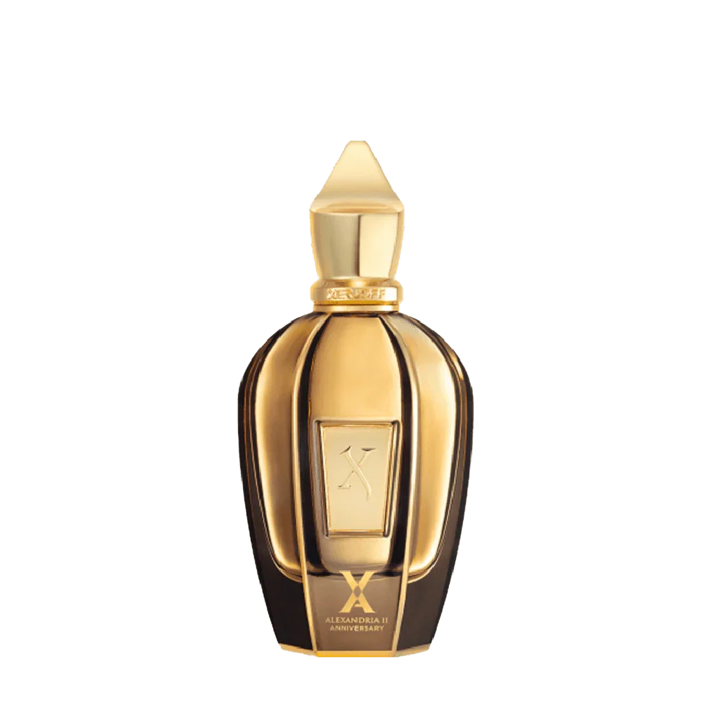 Freigestellter Flakon von Xerjoff Alexandria II Anniversary Eau de Parfum – ein majestätischer Nischenduft aus der Oud Stars-Kollektion mit opulenter Oud-Komposition, jetzt bei scent amor entdecken