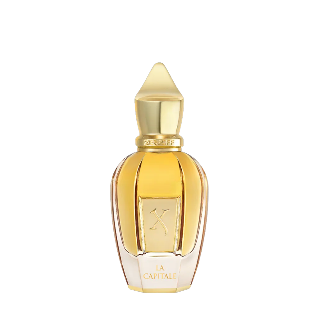 Freigestellter Flakon von Xerjoff La Capitale Eau de Parfum – ein fruchtig-ledriger Nischenduft mit gourmandiger Raffinesse aus der Spotlight Collection, jetzt bei scent amor entdecken