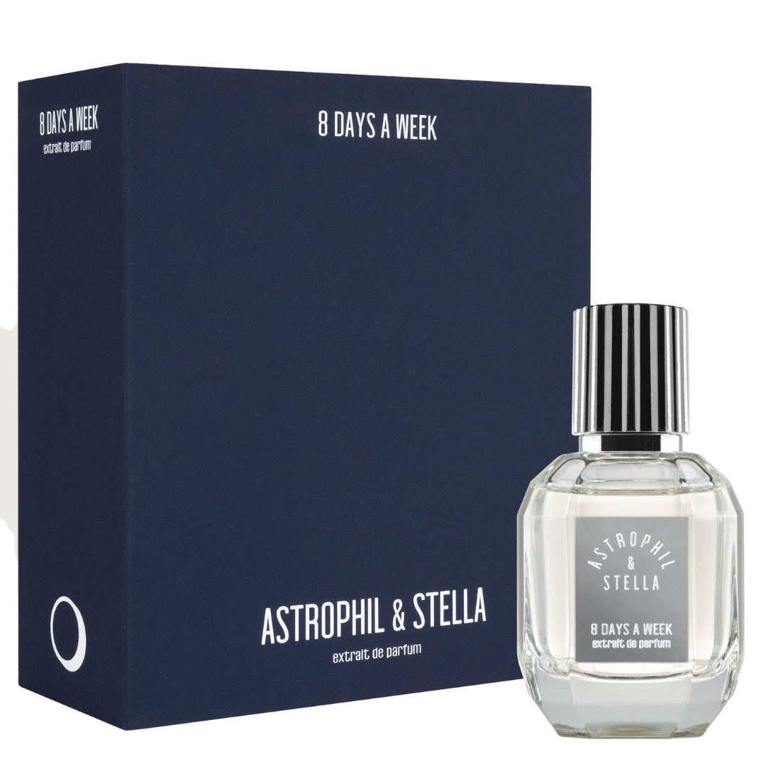 Astrophil & Stella 8 Days a Week Extrait de Parfum, stilvolles Set aus Box und Flakon, eleganter Duft, erhältlich bei scent amor